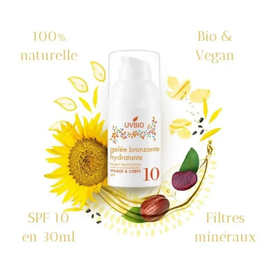 UVBIO SPF10 bruiningsgele 30ml hydraterend