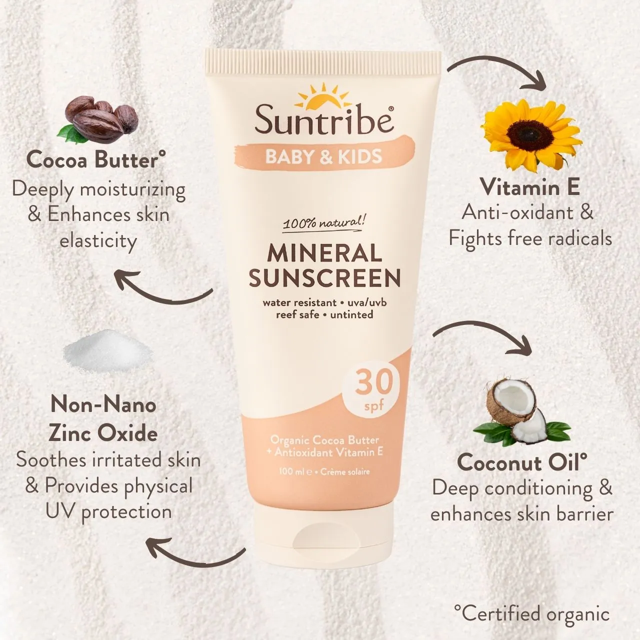 Suntribe Baby & Kids zonnebrandcrème SPF30 vanille