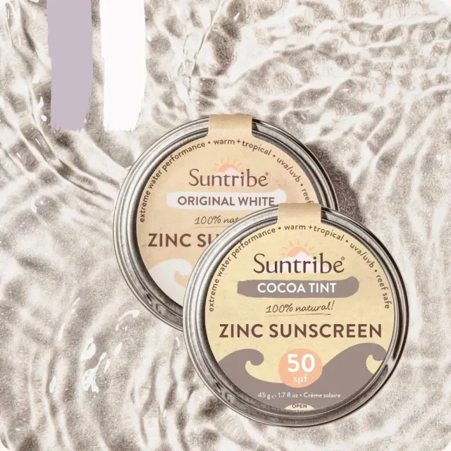Suntribe Face & Sport zink zonnebrand SPF50 blik naturel