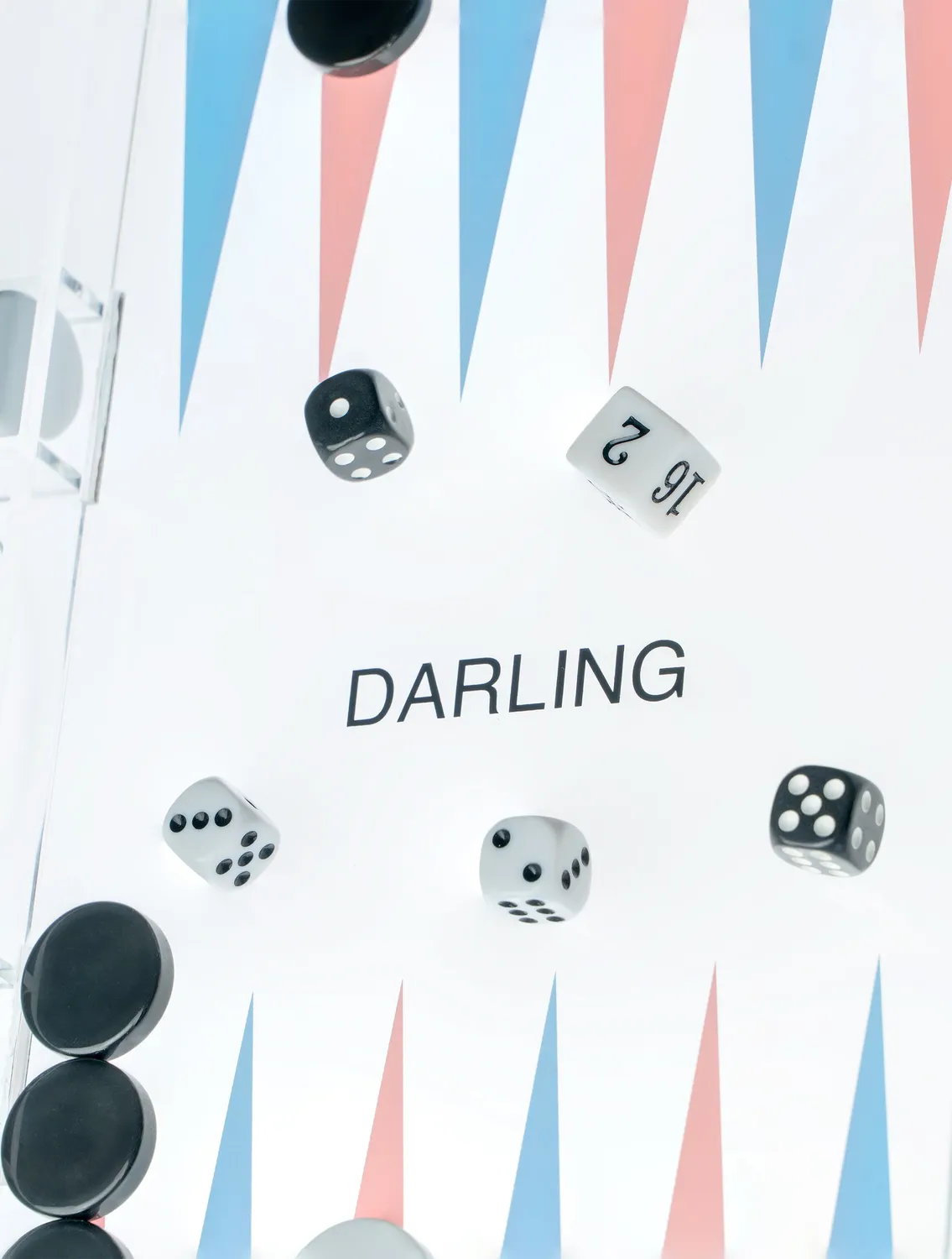 Darling D Backgammon Set spel acryl roze-blauw