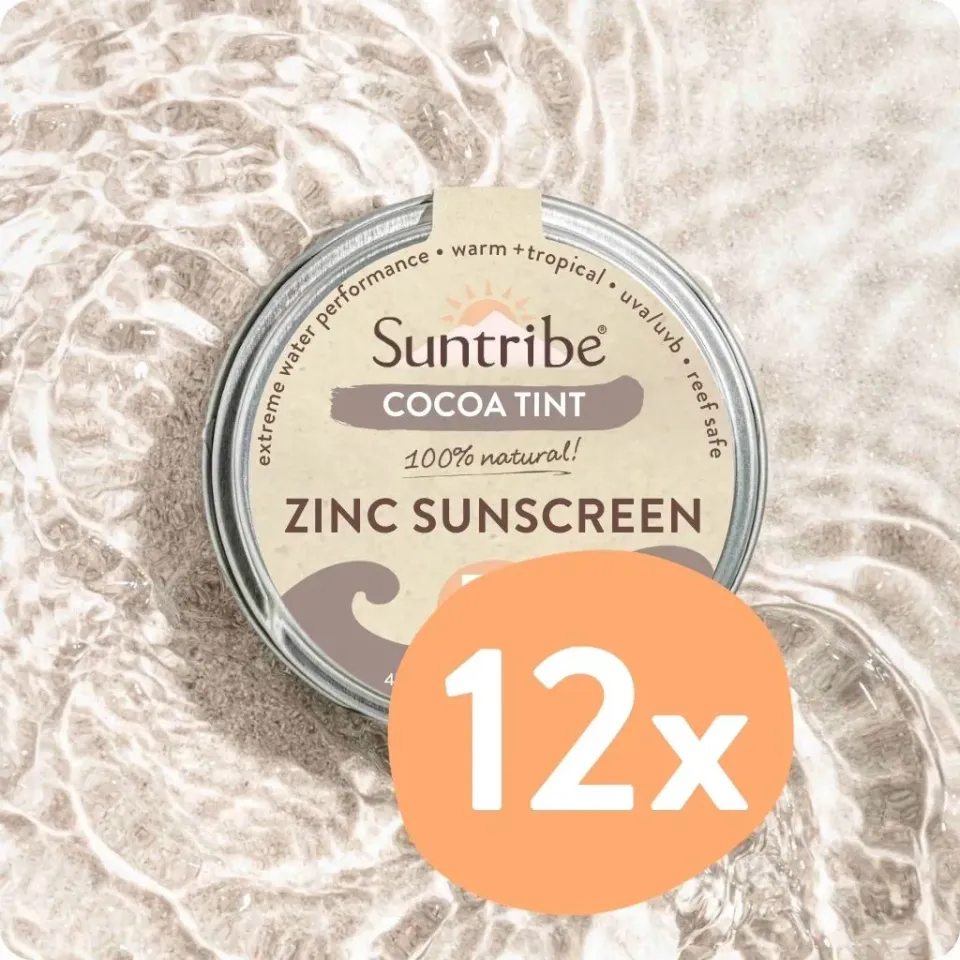 Suntribe Zink Zonnebrand SPF50 cacaotint 12x45g getint