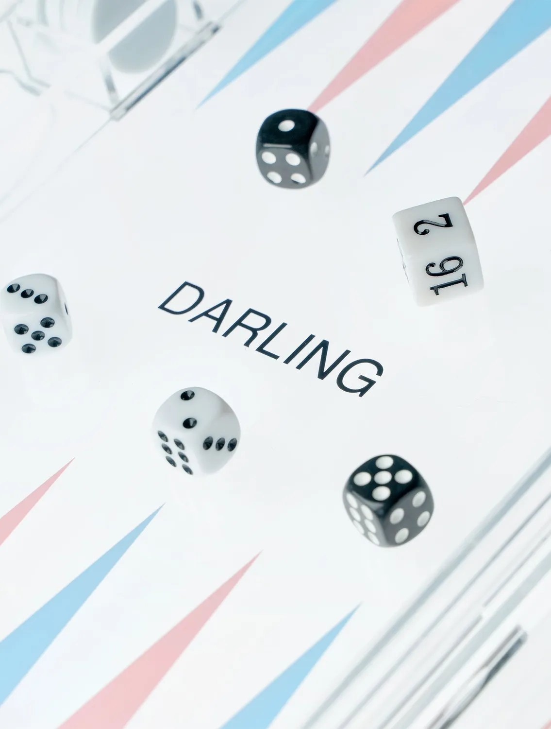 Darling D Backgammon Set spel acryl roze-blauw
