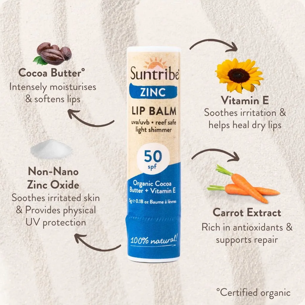 Suntribe Zinc Lip Balm lippenbalsem SPF50 mineraal