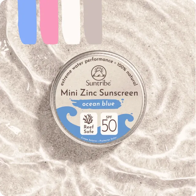 Suntribe Face & Sport zink zonnebrand SPF50 mini blik