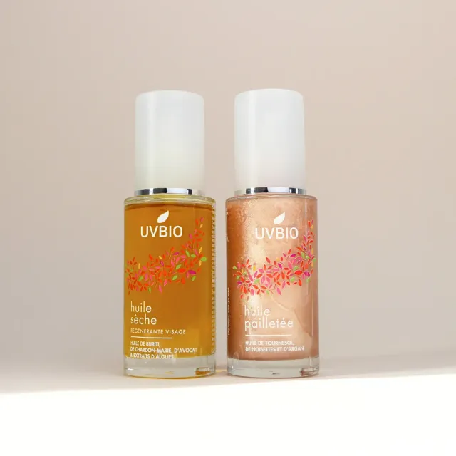 UVBIO Duo bodyolie droog regenererend glitter 2x50ml glow