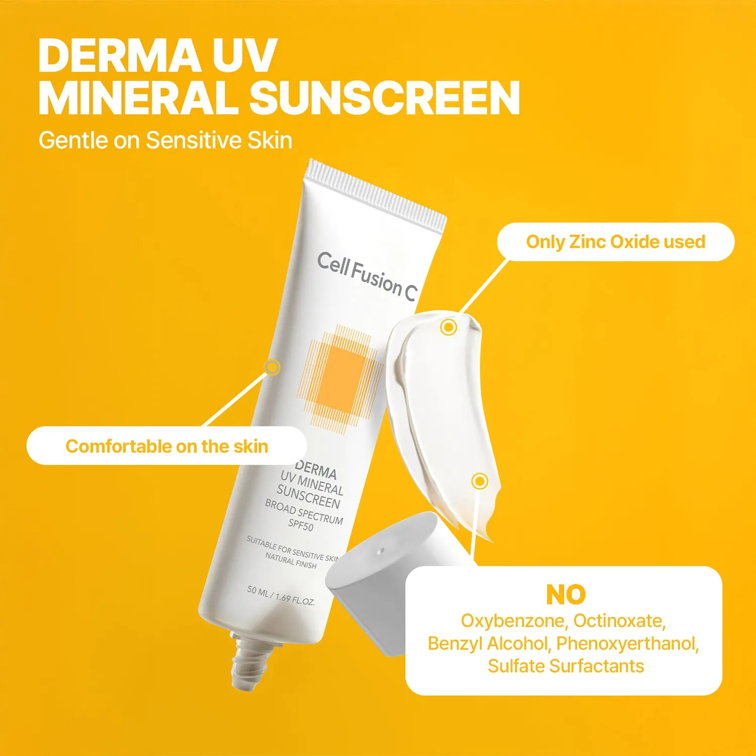 Cell Fusion Derma UV Mineral Sunscreen SPF50 50ml gevoelige huid