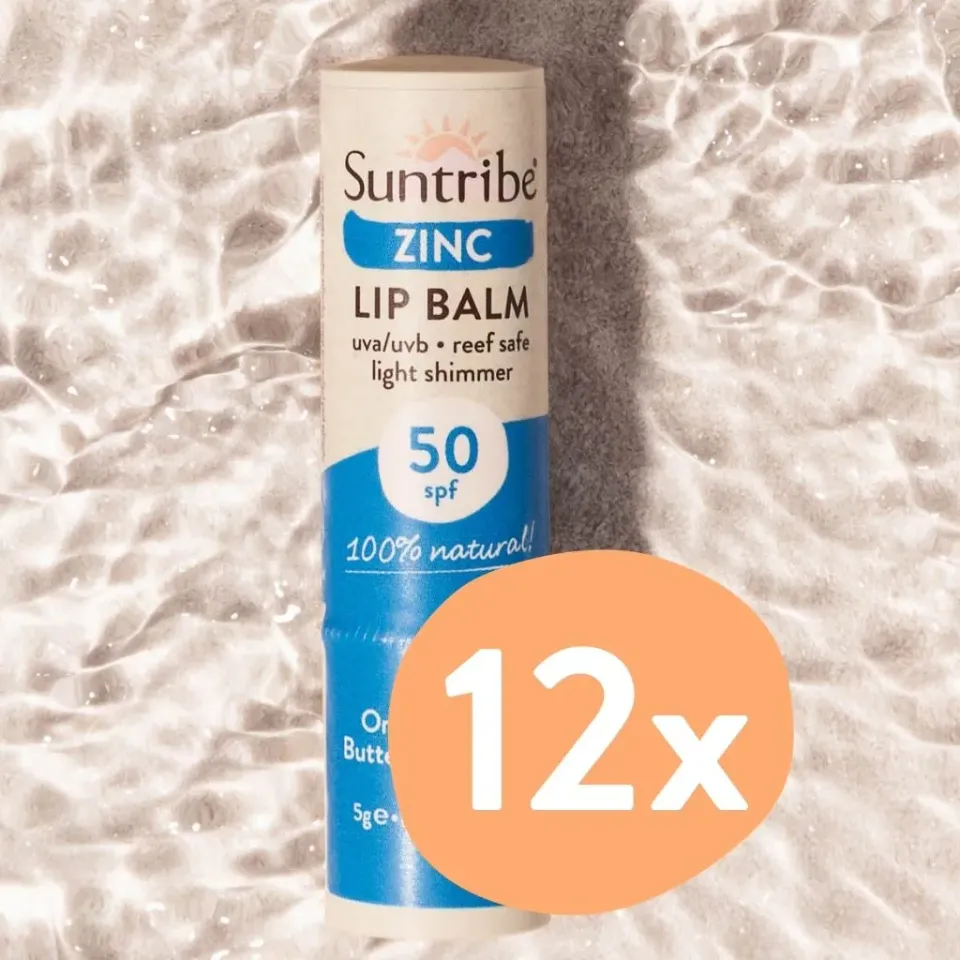 Suntribe Lippenbalsem SPF50 Mineraal 5g 12-pack