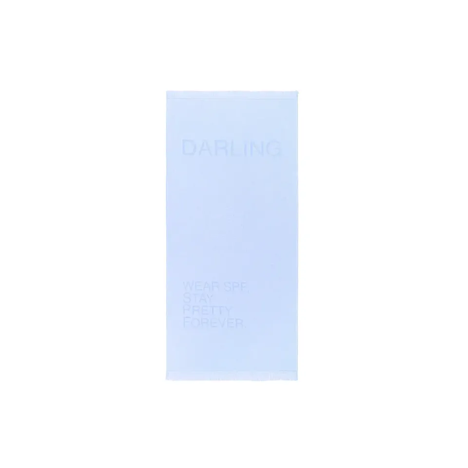 Darling Blue D strandhanddoek blauw katoen