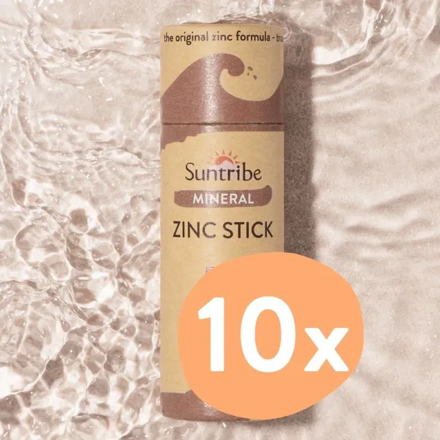 Suntribe Zink Zonnestift SPF50 Cacao 30g 10-pack mineraal