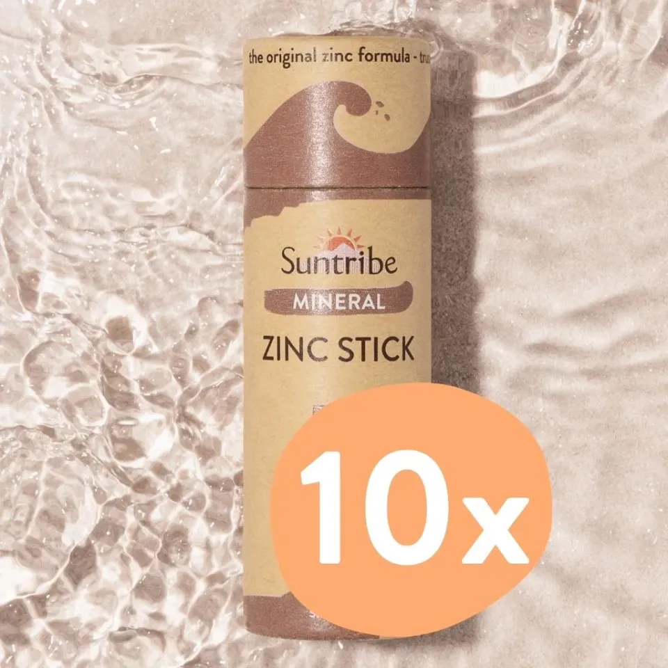 Suntribe Zink Zonnestift SPF50 Cacao 30g 10-pack mineraal