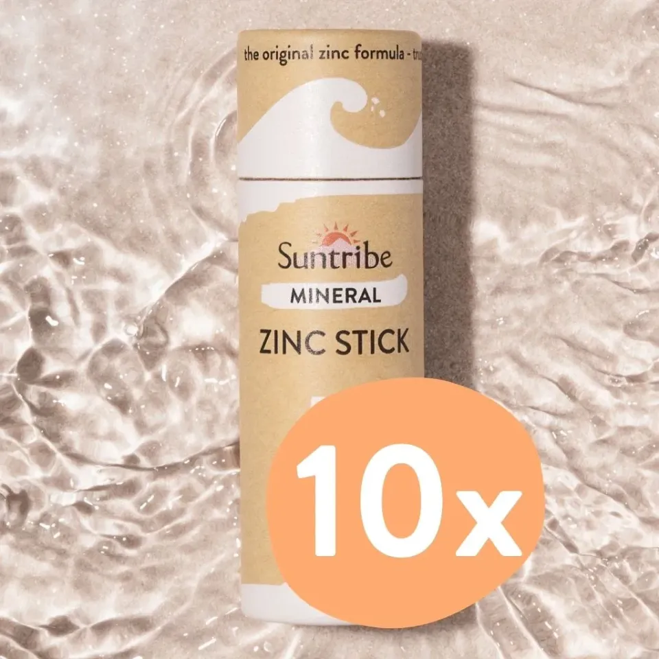 Suntribe Zink SPF 50 zonnestick wit 30 g 10 stuks