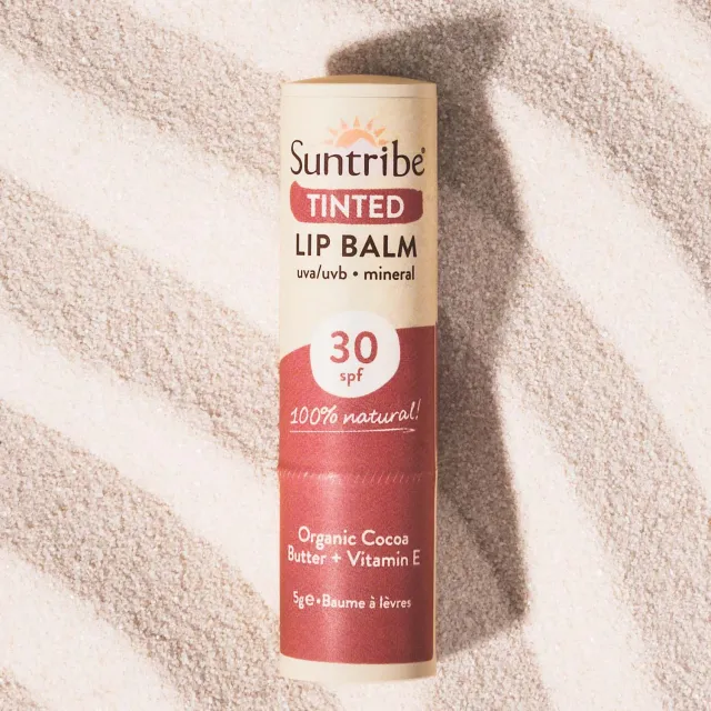 Suntribe Mineral lippenbalsem SPF30 rood getint