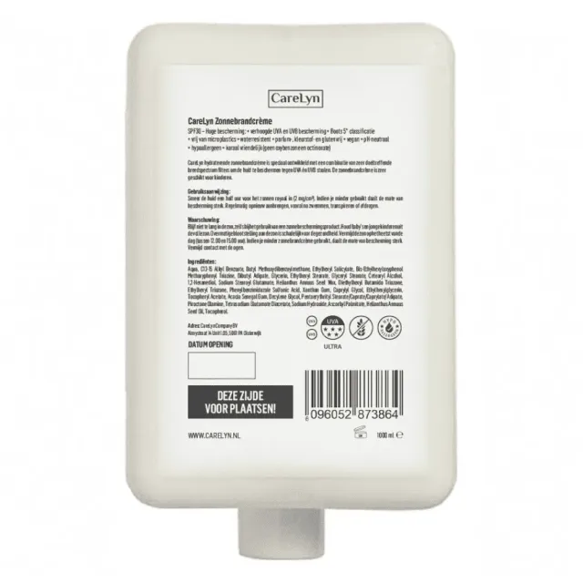 CareLyn SPF30 zonnebrandcrème 1 liter microplasticvrij