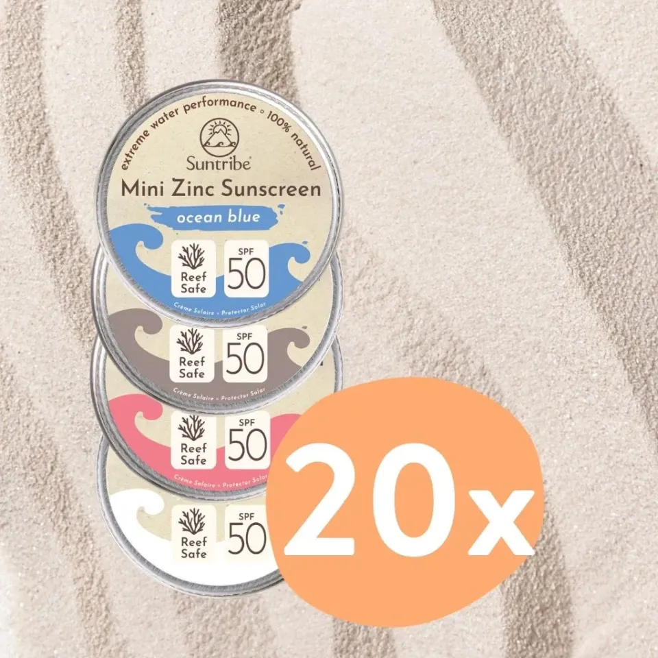 Suntribe Mini Zink Zonnebrand SPF50 mix 15x15g multipack