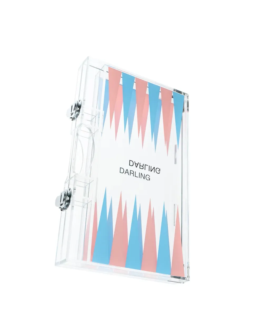 Darling D Backgammon Set spel acryl roze-blauw