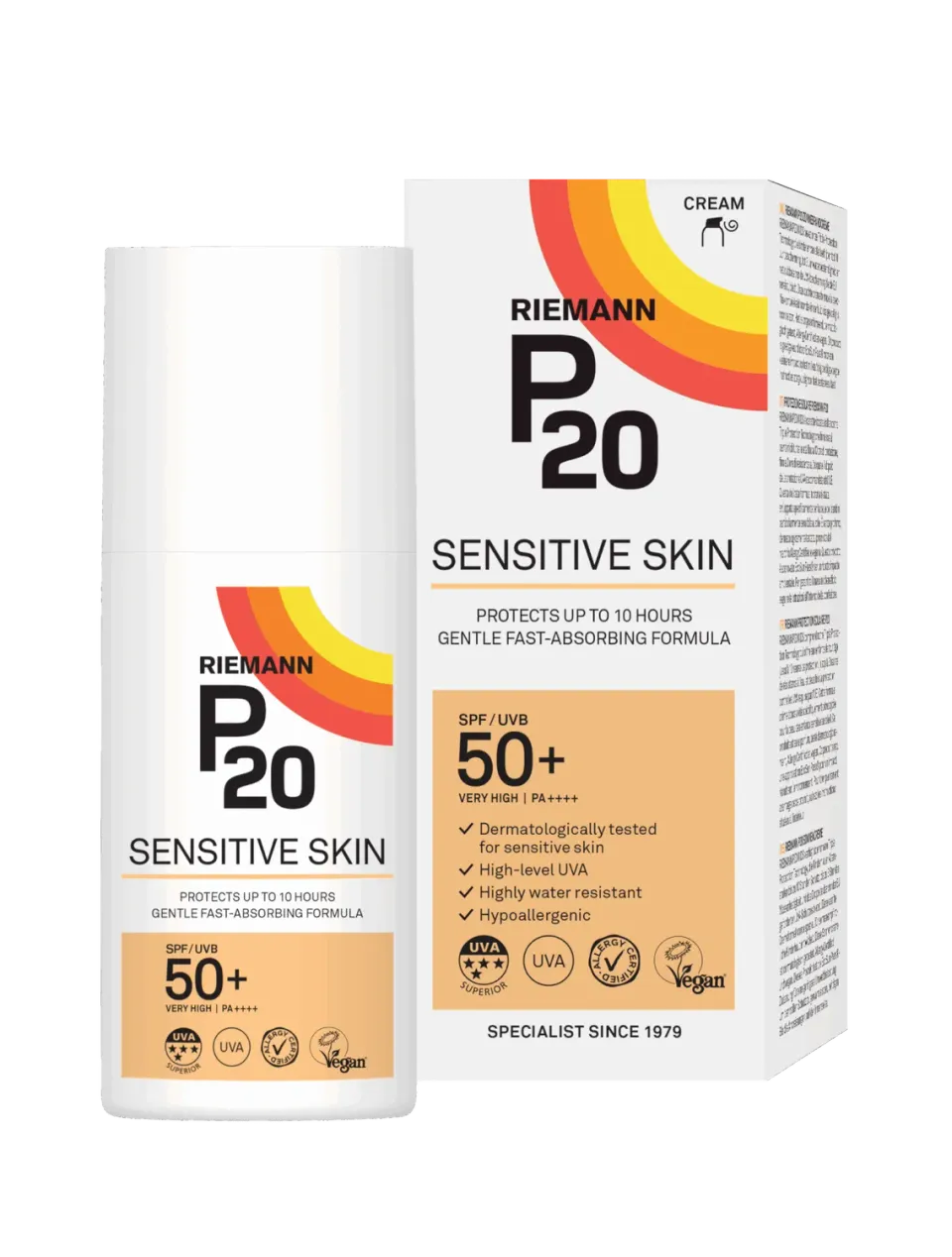 P20 Sensitive Skin zonnebrand SPF50+ 100ml hypoallergeen