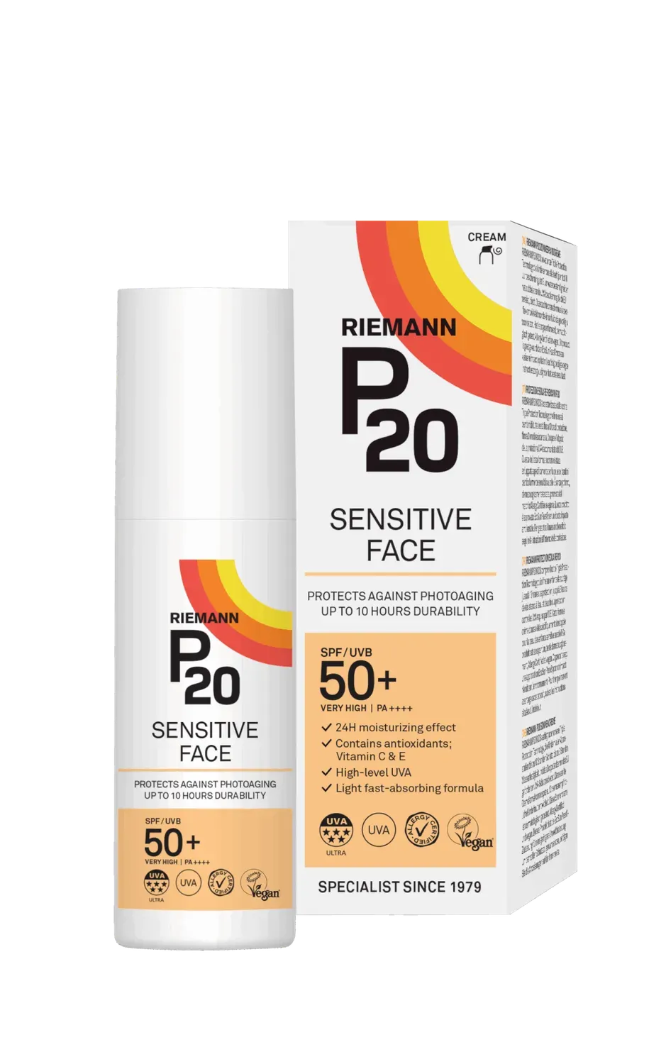 P20 Sensitive Face zonnecrème SPF50+ 50g gevoelige huid