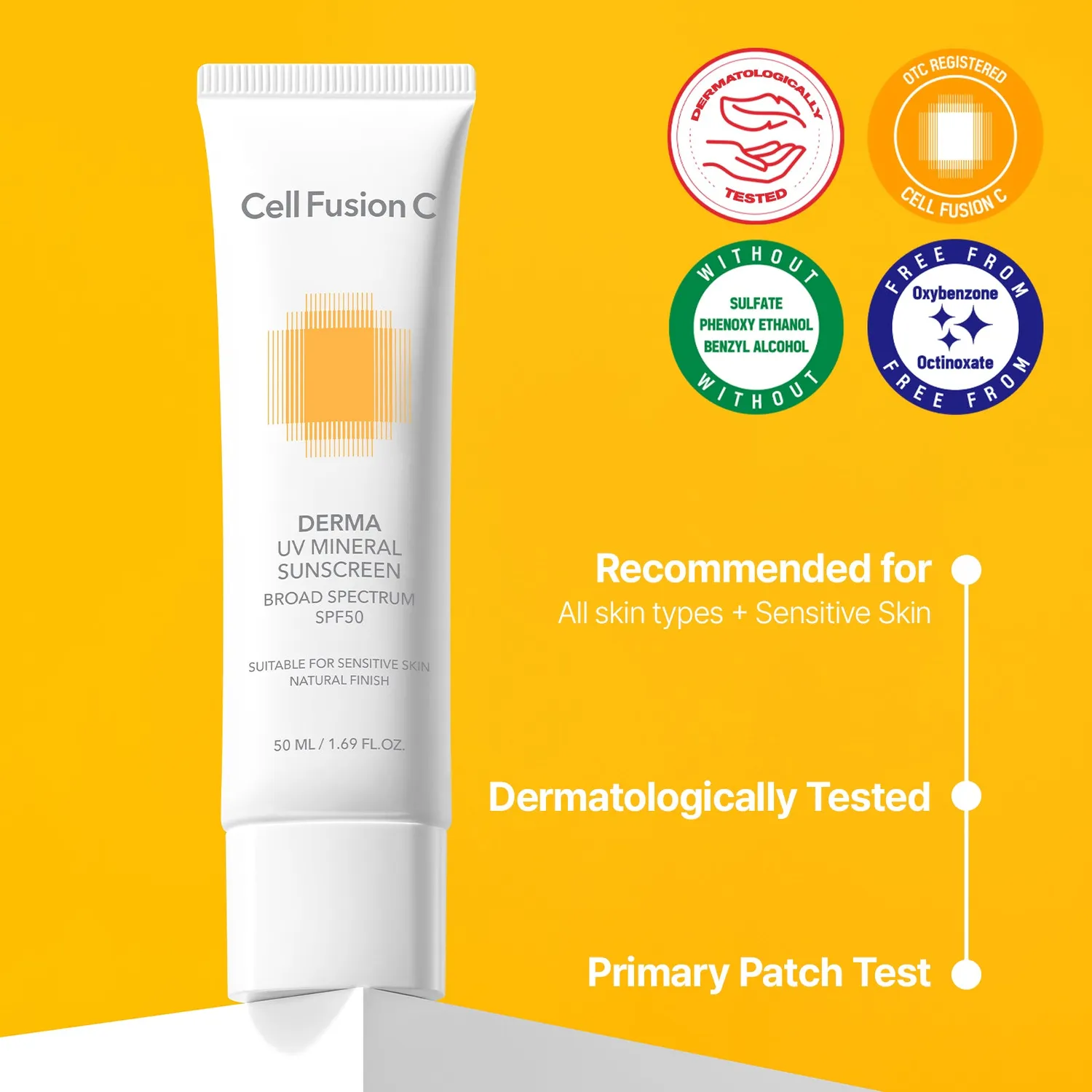 Cell Fusion Derma UV Mineral Sunscreen SPF50 50ml gevoelige huid