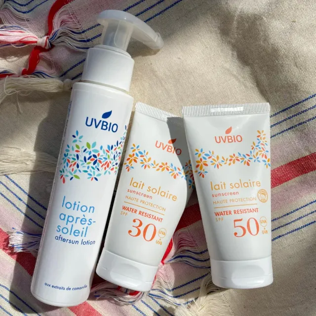 UVBIO Kit Voyage zonnemelk SPF50 SPF30 2x50ml aftersun minerale filters