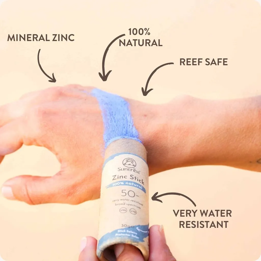 Suntribe zonnestick SPF50 mineraal voor gezicht blikvrij
