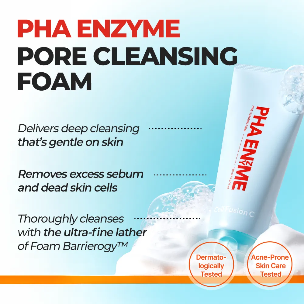 Cell Fusion PHA Enzyme Pore Cleansing Foam reinigingsschuim 150ml poriën