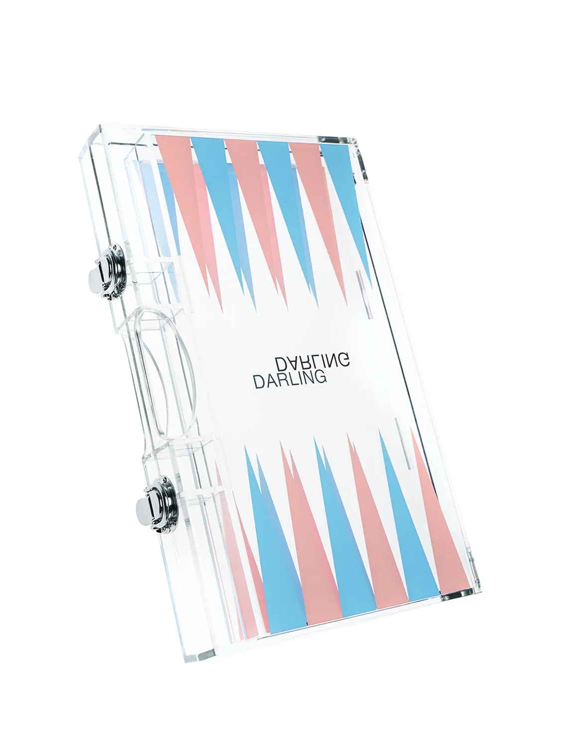 Darling D Backgammon Set spel acryl roze-blauw